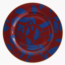 SKADI Plato llano, 20 cm., rojo y azul, porcelana.