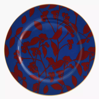 SKADI Plato llano 27 cm., azul y rojo, porcelana.